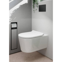 Vas WC suspendat Hansgrohe, EluPura S, cu spălare AquaHelix Flush, 54x36 cm, alb